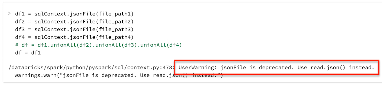 jsonFile Warning