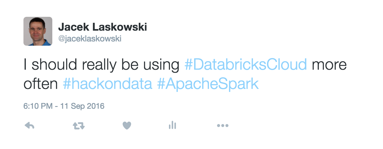 Tweet on Databricks Cloud